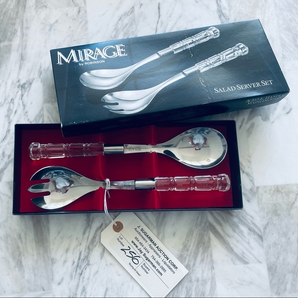 Mirage by Robinson Salad Server Set - Salad Spoon and Pronged Salad Spoon JAPAN - Picture 1 of 11
